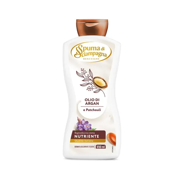 spuma-di-sciampagna-bagnodoccia-crema-nutriente-argan-e-patchouli-650-ml-dermato image 1