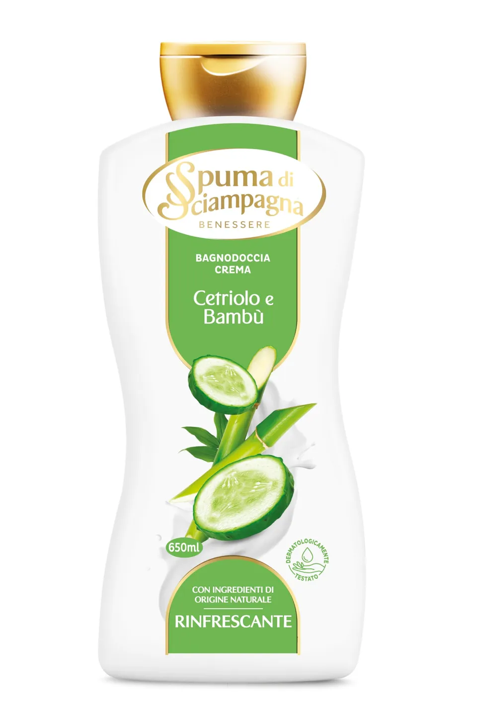 spuma-di-sciampagna-bagnodoccia-crema-rinfrescante-cetriolo-e-bamb-650-ml image 1