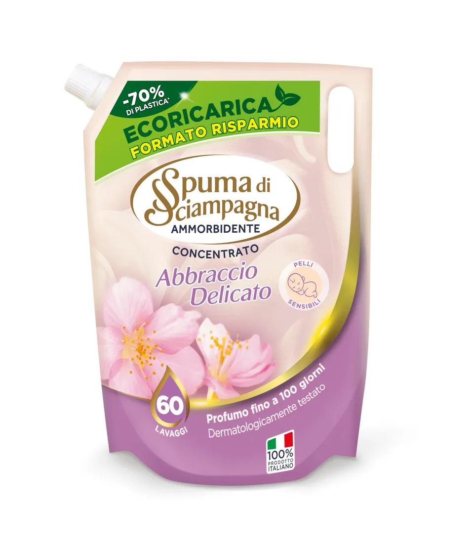spuma-di-sciampagna-ecoricarica-ammorbidente-concentrato-abbraccio-delicato-60-l image 1