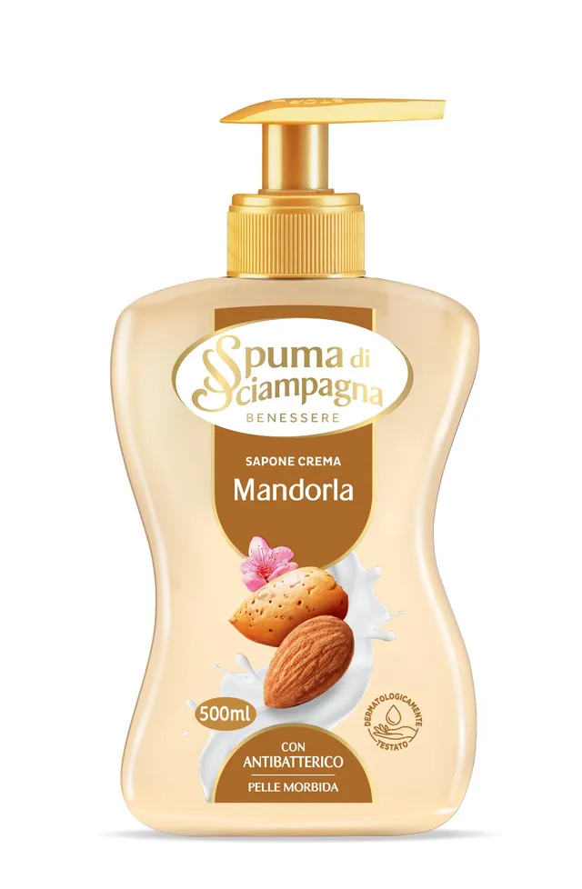 spuma-di-sciampagna-sapone-liquido-mani-idratante-latte-di-mandorla-e-burro-di-k image 1