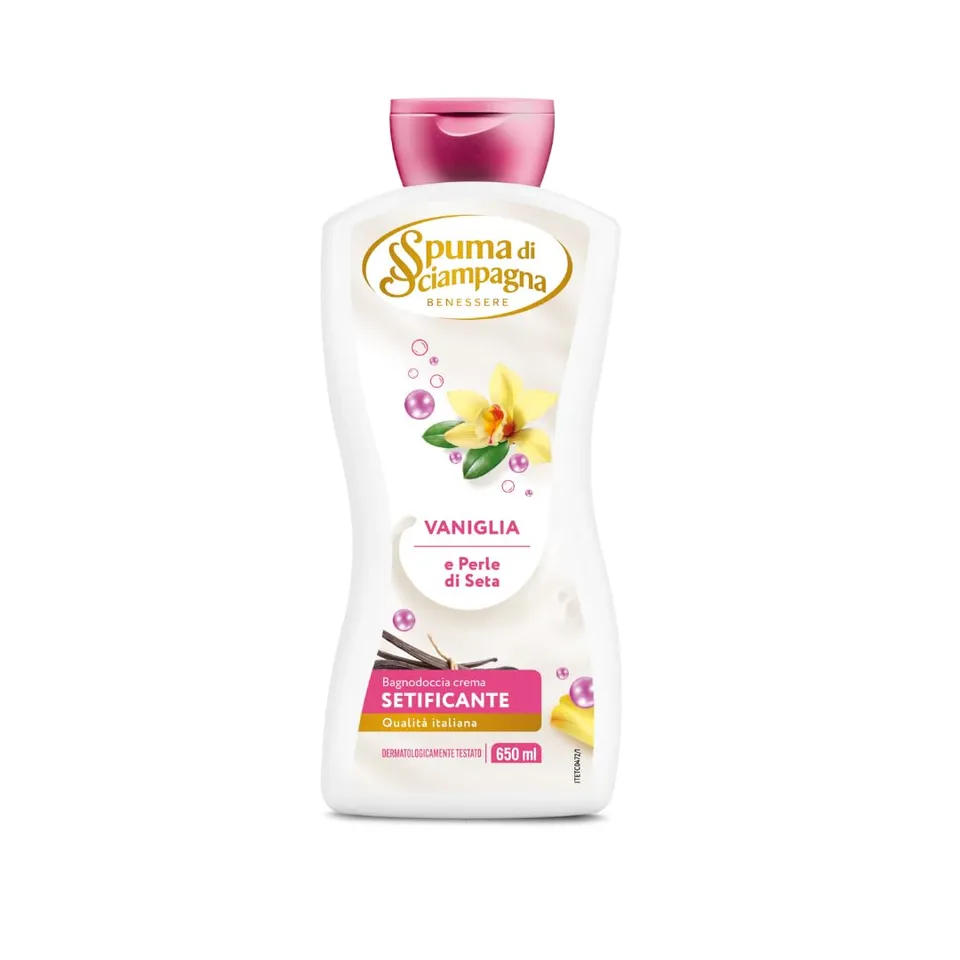 spuma-di-sciampagna-bagnodoccia-crema-setificante-seta-e-vaniglia-650-ml-ph-neut image 1