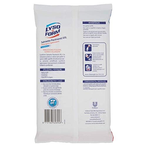 lysoform-salviette-igienizzanti-pavimenti-xxl-rimuovono-polvere-germi-e-allergen image 3