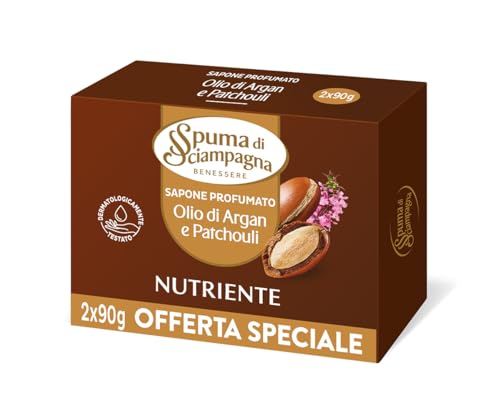 spuma-di-sciampagna-saponetta-argan-e-patchouli-2x90-g-sapone-solido-igienizzant image 2