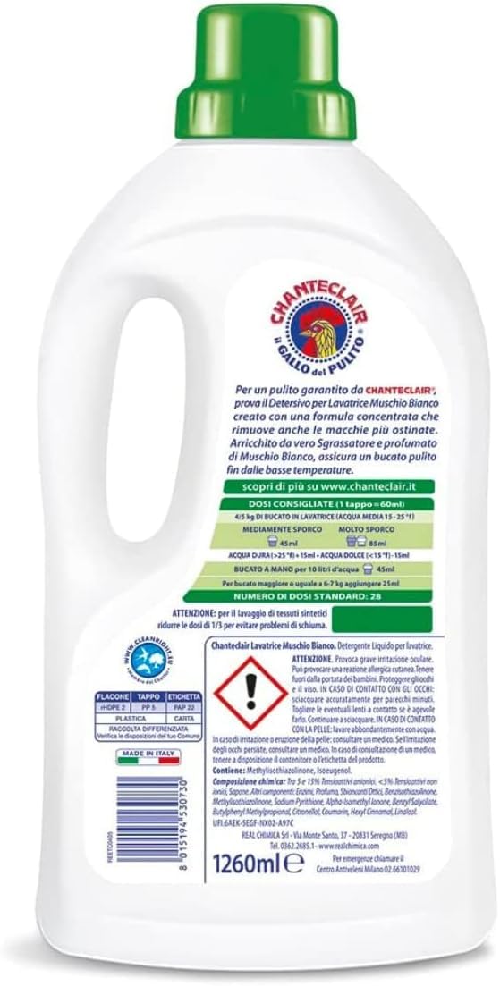 chanteclair-detersivo-lavatrice-muschio-bianco-3x1260-ml-detersivo-concentrato-c image 2