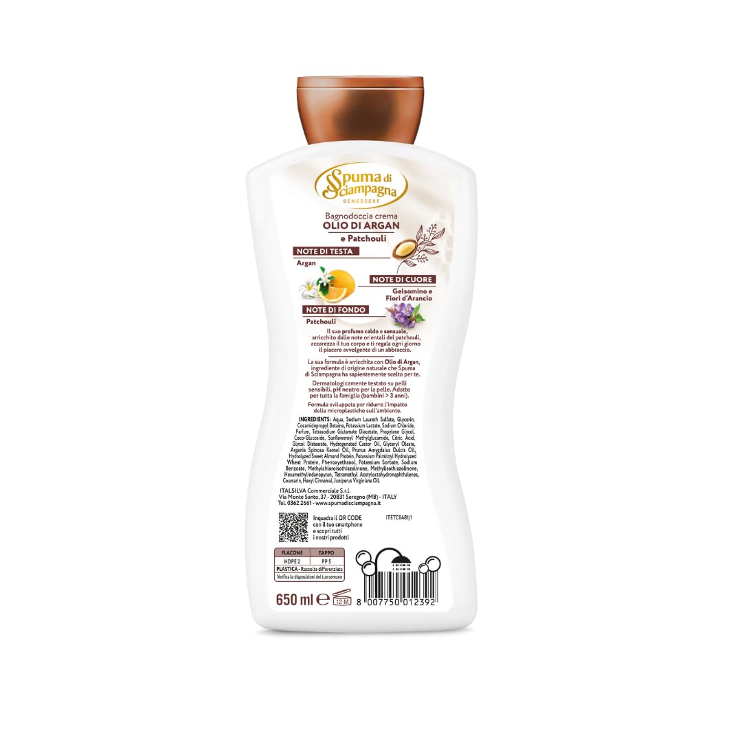 spuma-di-sciampagna-bagnodoccia-crema-nutriente-argan-e-patchouli-650-ml-dermato image 2