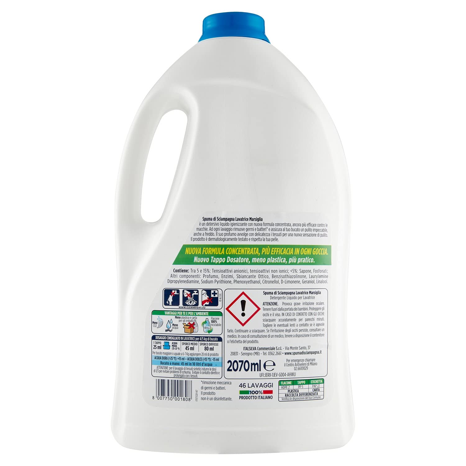 spuma-di-sciampagna-detersivo-lavatrice-liquido-marsiglia-2070-ml-46-lavaggi-for image 3