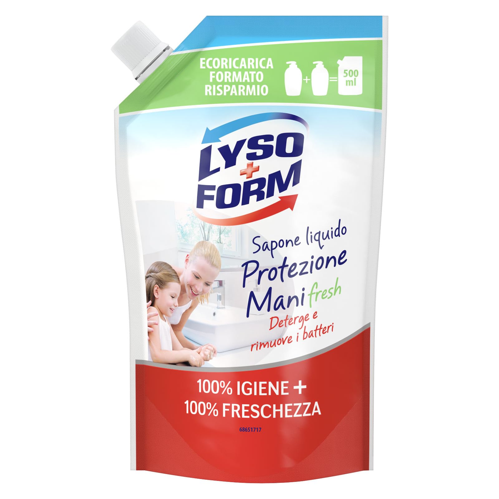 lysoform-protezione-mani-sapone-liquido-ricarica-10-x-500-ml-con-acido-lattico-e image 2