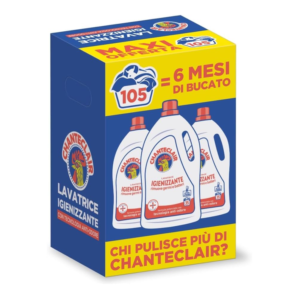 chanteclair-detersivo-lavatrice-igienizzante-3-flaconi-da-1575-ml-rimuove-germi- image 1
