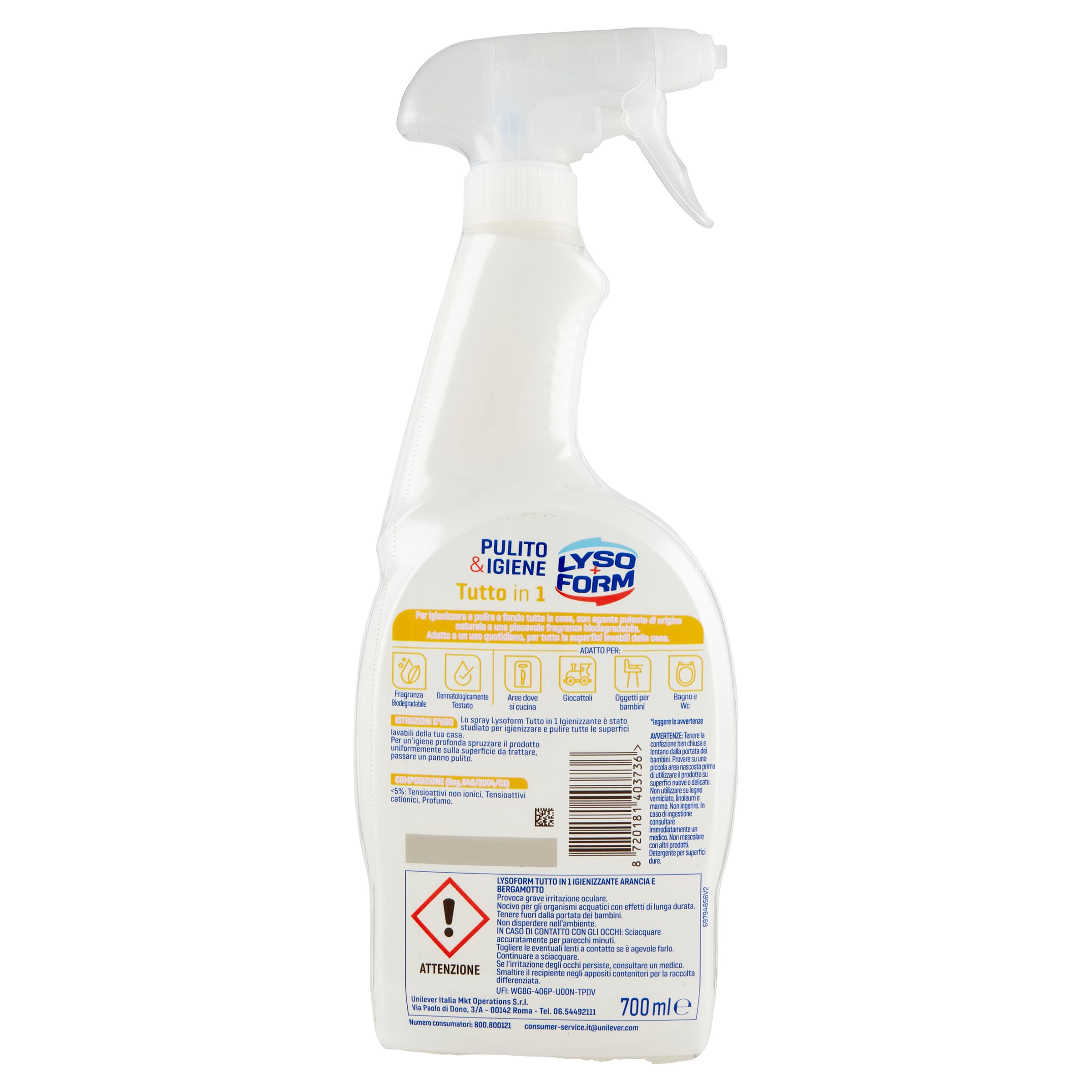 lysoform-tutto-in-1-arancia-e-bergamotto-detergente-disinfettante-multiuso-700-m image 2