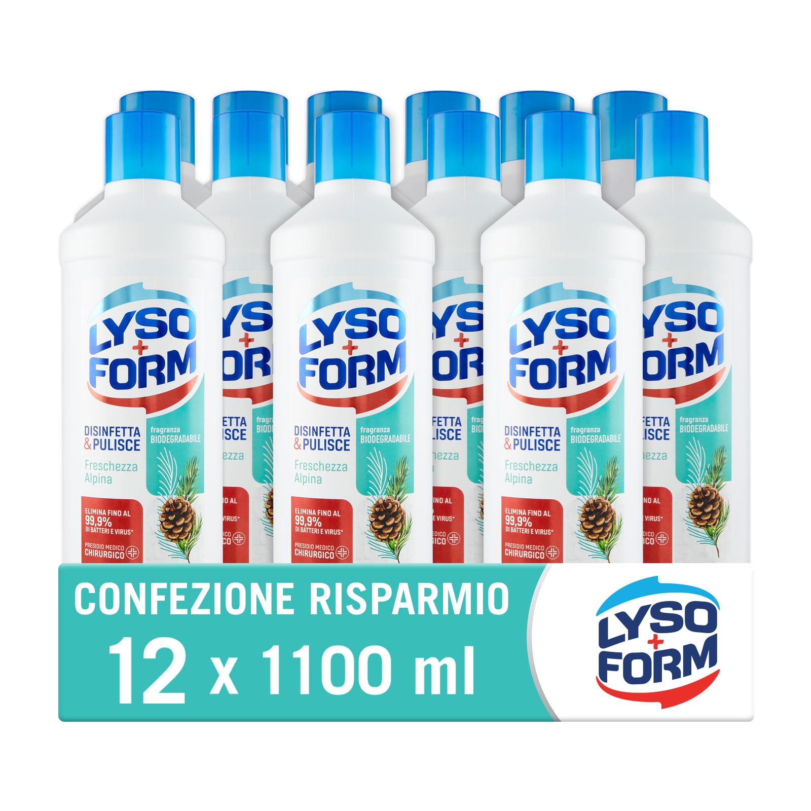 lysoform-pavimenti-freschezza-alpina-12-bottiglie-da-1100-ml-detergente-per-tutt image 1